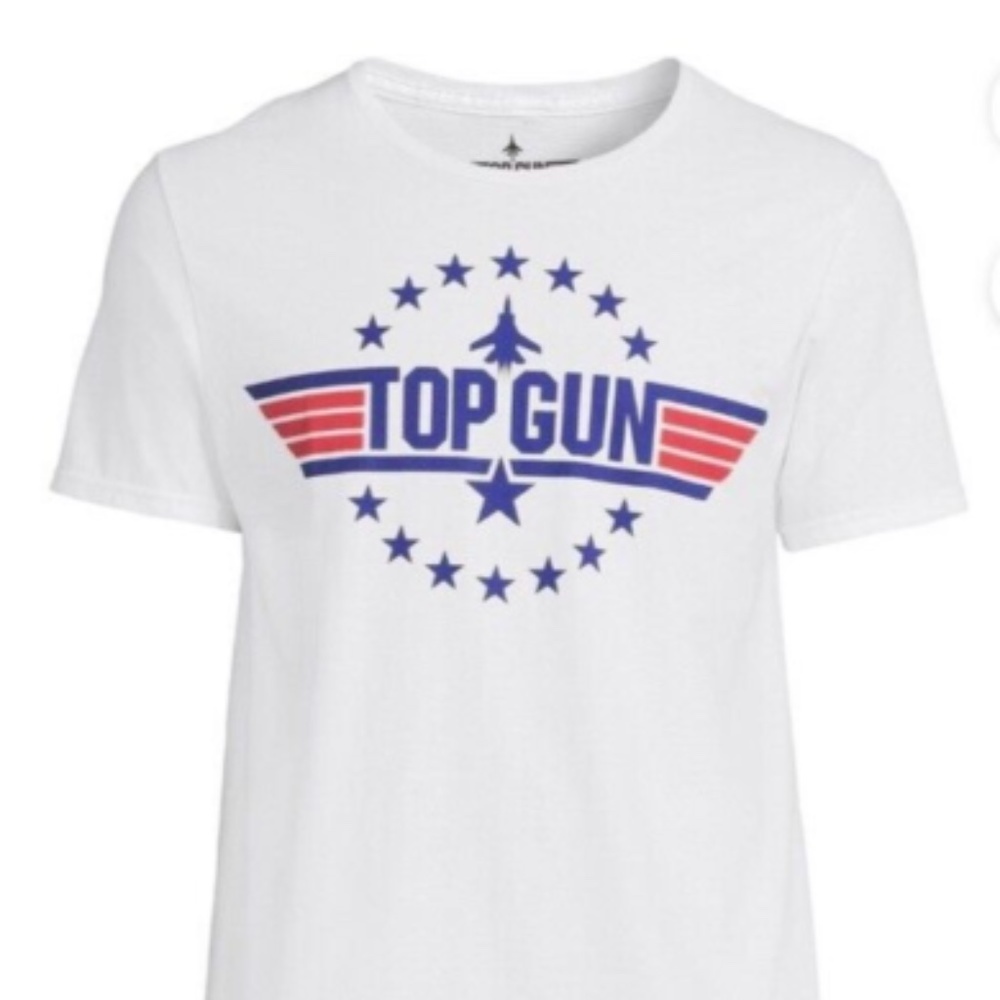 Top Gun Men's Graphic T-Shirt Cotton Short Sleeve Tee Shirt White Size 3XL New